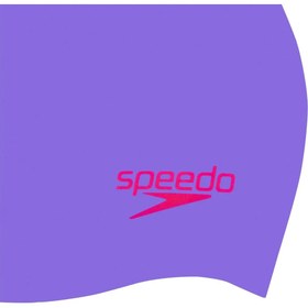 تصویر کلاه شنا بنفش مردانه و زنانه CAP SILC JU RED اورجینال اسپیدو SPEEDO 