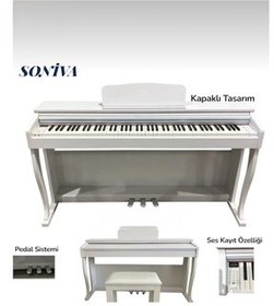 تصویر پیانو SONIVA PIANO 88 KEY GIVING SENSITIVE STOOL SONİVA 