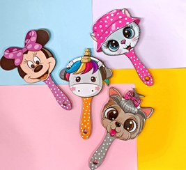 تصویر پک آینه دسته دار بزرگ شکلک داربسته 12عددی 