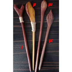 تصویر سیخ مو های چوبی دست ساز 