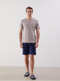 تصویر ست پیژامه آستین کوتاه شطرنجی مردانه | ال سی وایکیکی LC Waikiki S5O053Z8 