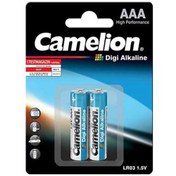 تصویر باتری نیم‌قلمی کملیون مدل Digi Alkaline LR03 بسته 2 عددی Camelion Digi Alkaline LR03 AAA Battery - Pack of 2