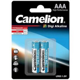 تصویر باتری نیم‌قلمی کملیون مدل Digi Alkaline LR03 بسته 2 عددی Camelion Digi Alkaline LR03 AAA Battery - Pack of 2