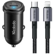 تصویر شارژر فندکی فست 30 وات پورت تایپ سی همراه با کابل لایتنینگ مک دودو مدل MCDODO CC-749 