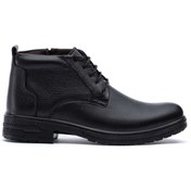 تصویر پوتین چرم مردانه کارا رویه چرم فلوتر رنگ مشکی سایز ۴۱ 