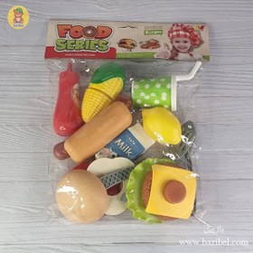 تصویر ست فست فود ساندویچ همبرگر و هات داگ Food Series 