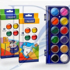 تصویر آبرنگ 12رنگ برند [picasso] 