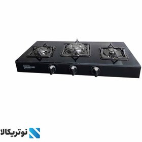 تصویر اجاق گاز صفحه ای هافنبرگ مدل 1007B ظرفیت ۳ شعله مشکی 