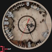 تصویر ساعت دیواری چوبی مدل چهار فصل 