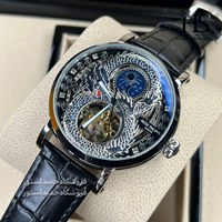 تصویر ساعت مچی مردانه پتک فیلیپ مدل Patek Philippe Dragon بند چرمی مشکی 