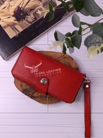 تصویر کیف پول و گوشی مدل کیهان کوچک - عسلی تیره 