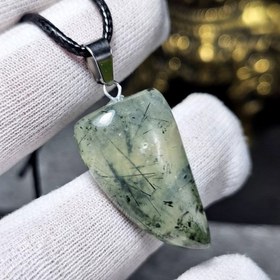 تصویر آویز گردنبند سنگ طبیعی پرهنیت رتایل دار معدنی کد 36625 