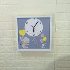 تصویر ساعت دیواری اتاق کودک و نوجوان ۱۰۳۰ - طوسی زرد 