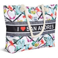 تصویر کیف ساحلی پارچه‌ای طرح I Love San Andres کد 15987 
