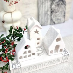 تصویر جاشمعی سرامیکی طرح خانه رنگ سفید براق 