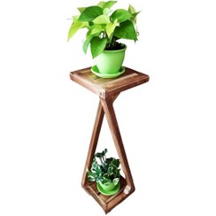تصویر استند گلدان چوبی دو طبقه ملیسا 