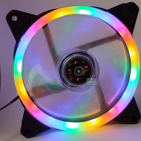 تصویر فن 12*12 کیس RGB دار مدل A1225L 12*12 RGB Case Fan Model A1225L