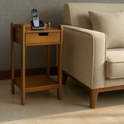 تصویر میز تلفن مـَه چوب عسلی 