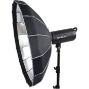 تصویر بیوتی دیش پرتابل 16 وجهی پارابولیک Beauty Dish Silver 105 cm 