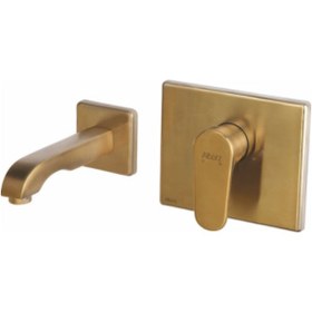 تصویر ست شیرآلات روشویی توکار البرز روز مدل ونتو طلامات AlborzRooz Concealed Basin Faucet, Vento Gold-Maat