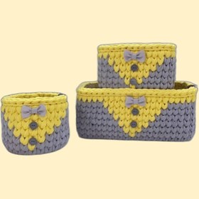 تصویر ست سبد وسایل کودک مدل لباس پسرانه مجموعه 3 عددی 