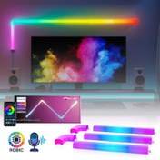 تصویر بیم لایت دیواری RGBIC موزیکال همراه اپلیکیشن موبایل و کنترل هوشمند 