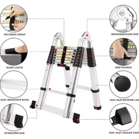 تصویر نردبان تلسکوپی 2 طرفه 4/4 متری 