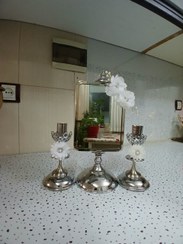 تصویر آینه و شمعدان فلزی کد ۱۱۰ 
