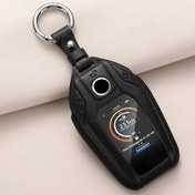 تصویر vol TTQK Smart Key Case Keychain Stylish leather material Shell Cover Compatible with BMW 1 3 4 5 6 7 Series X3 X4 X6 X7 M5 M6 GT3 GT5 I8 M seriesCar Key Cover Black - ارسال 15 الی 20 روز کاری 