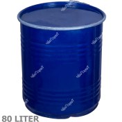 تصویر بشکه آهنی 80 لیتری دهانه باز به همراه کمربند فلزی 80 liter open-mouth iron barrel with metal belt