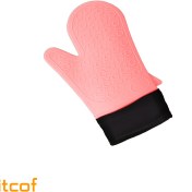 تصویر دستکش سیلیکونی نسوز کوتاه رنگ صورتی 