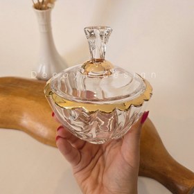 تصویر قندان بامبو لب طلایی 