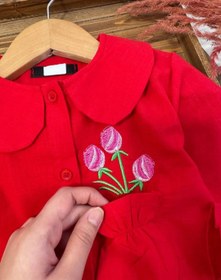 تصویر شومیز یلدایی گل لاله - تک رنگ / S 