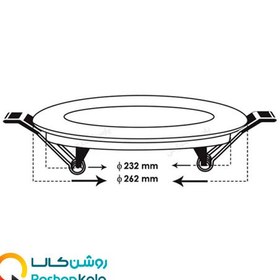 تصویر چراغ سقفی توکار 24 وات مدل اسلندر 