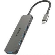 تصویر هاب 5 پورت Type-C به USB 3.0 فیلیپس مدل SWR1607K 