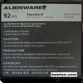 تصویر DELL AlienWare 15-R1_191YN Internal Battery ا باتری لپ تاپ دل مدل AlienWare 15-R1_191YN مشکی داخلی اورجینال باتری لپ تاپ دل مدل AlienWare 15-R1_191YN مشکی داخلی اورجینال