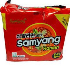 تصویر نودل سامیانگ اکسترا اسپایسی رامن اصل وارداتی پک 5 عددی Samyang extra spicy 