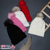 تصویر کلاه بچگانه بافتنی طرح مارپیچ 6 رنگ 