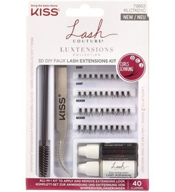 تصویر کیت اکستنشن مژه مصنوعی 3D لاش کاتور - مشکی برند kiss Lash Couture 3D Diy Faux Lash Extensions Kit Black