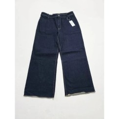 تصویر شلوار جین واید لگ کراپ وارداتی سایز بزرگ 