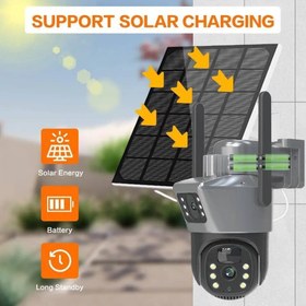 تصویر دوربین سولار دو لنزه 4g solar 2lens V380 PRO