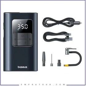 تصویر پمپ باد شارژی بیسوس مدل VA1 با چراغ قوه و پاوربانک 