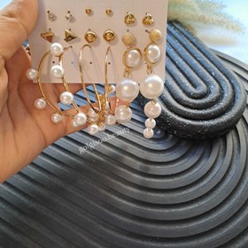 تصویر گوشواره پکی مرواریدی کد ۲۲۱۴ Pearl earings