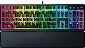 تصویر صفحه کلید Razer Ornata V3 Gaming-چیدمان ایالات متحده ، کلیدهای کم مصرف ، سوئیچ های Mecha-Membrane ، کلیدهای با پوشش UV ، کلیدهای رسانه ای با نور پس زمینه ، روشنایی RGB 10 منطقه ای ، مقاوم در برابر نشت-سیاه کلاسیک Razer Ornata V3 Gaming Keyboard: US Layout, Low-Profile Keys, Mecha-Membrane Switches, UV-Coated Keycaps, Backlit Media Keys, 10-Zone RGB Lighting, Spill-Resistant - Classic Black