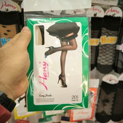 تصویر جوراب بلند ساده پارازین بالای زانو مشکی ۱۲ جفتی 