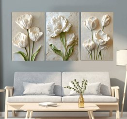 تصویر تابلو بوم دکوری چاپی سه تیکه طرح مدرن کد ۱۶۵۸ 