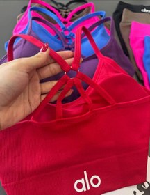 تصویر ست نیم‌تنه و شورتک ورزشی زنانه و دخترانه ALO | فری سایز 36 تا 42 | کاپ متحرک کد ۱۹۳ 193