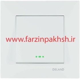 تصویر کلید یک پل توکار سفید دلند مدل آسا(کامل مکانیزم + قاب)* - کلید کولر 