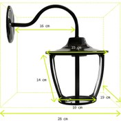 تصویر چراغ حیاطی و پارکی دیواری فلزی مدل W-1NC 
