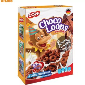 تصویر غلات صبحانه حلقه ای شکلاتی کوپا – 300 گرم Copa Choco Loops corn Flakes